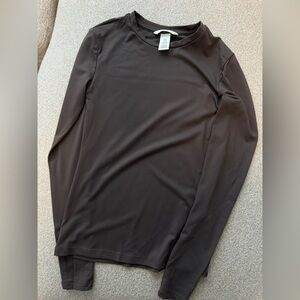 Women’s dark brown microfibres Long Sleeve Shirt